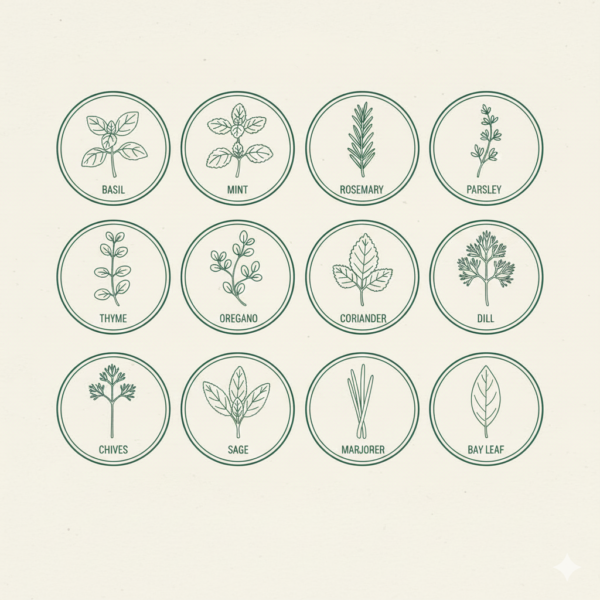 Printable herb labels (round)